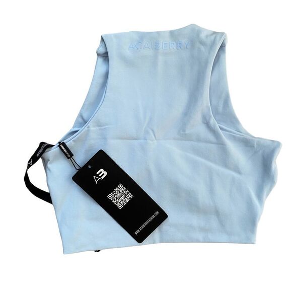 AciaBerry Twister Top Sports Yoga Light Blue Small NWT - Picture 2 of 6